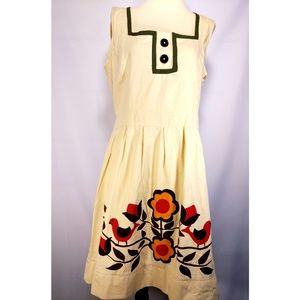 Knitted Dove twin birds sun dress NWT